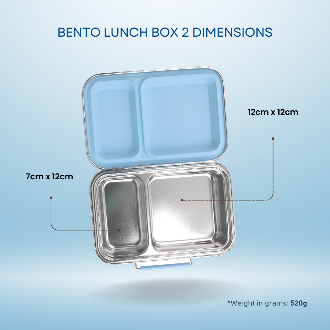 Bento Lunch Box 2 - Stainless Steel - Leak Proof