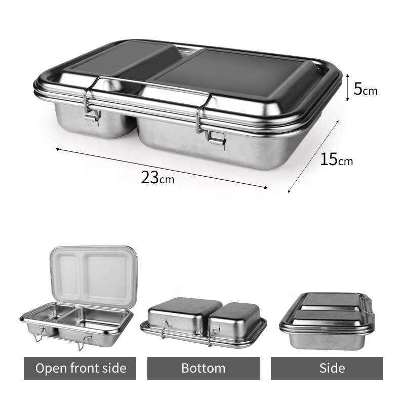 Bento Lunch Box 2 - Stainless Steel - Leak Proof